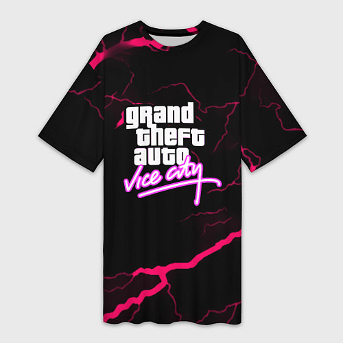 Женская длинная футболка GTA storm vice city / 3D-принт – фото 1