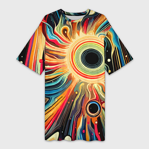 Женская длинная футболка Space abstraction - ai art / 3D-принт – фото 1
