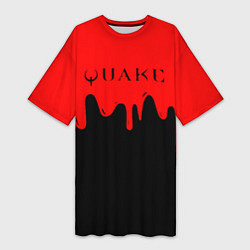 Женская длинная футболка Quake краски текстура шутер