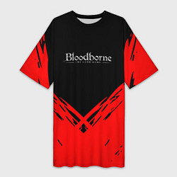 Женская длинная футболка Bloodborne souls краски