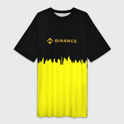 Женская длинная футболка Binance биржа краски