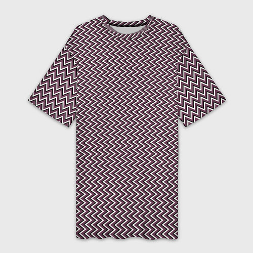 Женская длинная футболка Треугольные полосы пыльно-розовый / 3D-принт – фото 1