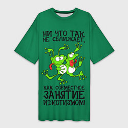 Женская длинная футболка Танцующие жабы