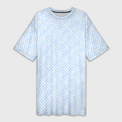 Женская длинная футболка Паттерн бело-голубой