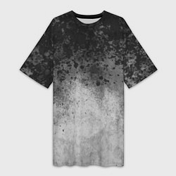 Женская длинная футболка Абстракция - серые чернила