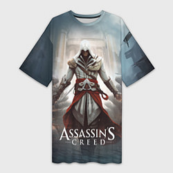 Женская длинная футболка Assassins creed poster game