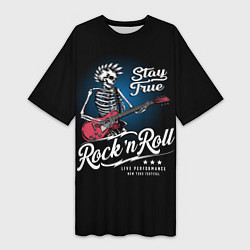 Женская длинная футболка Rock and roll - punk