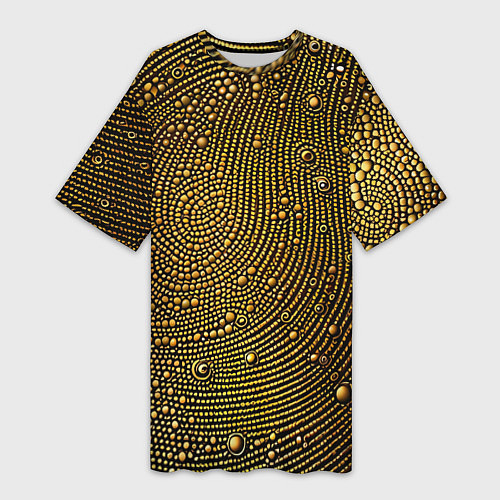 Женская длинная футболка Золотые камушки / 3D-принт – фото 1