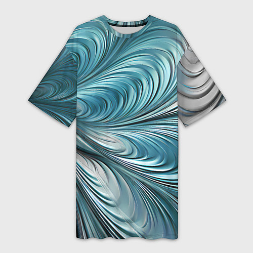 Женская длинная футболка Металлические завитки узоры / 3D-принт – фото 1
