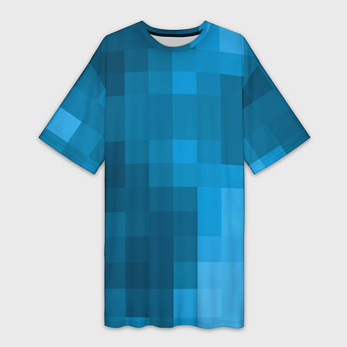 Женская длинная футболка Minecraft water cubes / 3D-принт – фото 1
