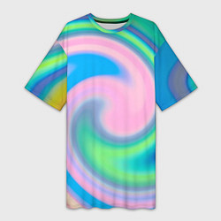 Женская длинная футболка Абстрактный разноцветный круговорот