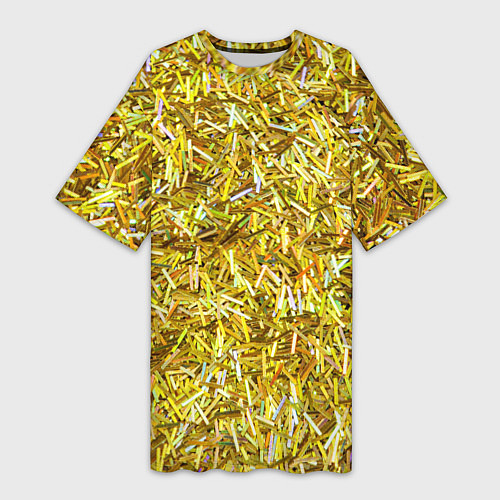 Женская длинная футболка Золотые ленточки / 3D-принт – фото 1