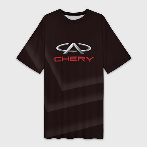 Женская длинная футболка Cherry - logo / 3D-принт – фото 1