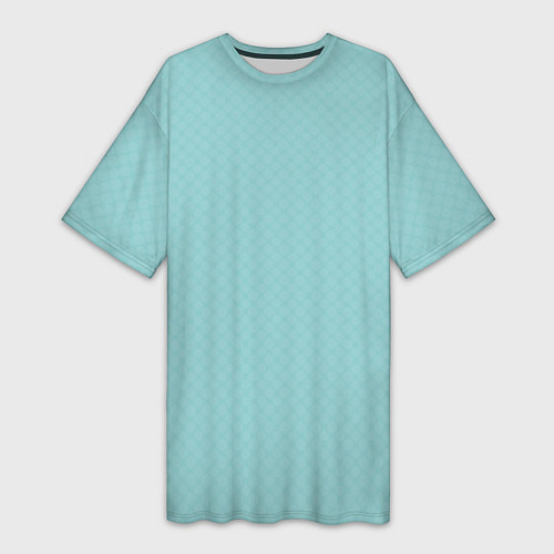 Женская длинная футболка Светлый бирюзовый паттерн однотонный / 3D-принт – фото 1