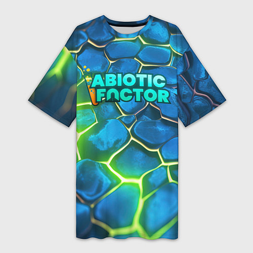 Женская длинная футболка Abiotic Factor logo bright neon / 3D-принт – фото 1