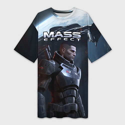 Женская длинная футболка Mass Effect game / 3D-принт – фото 1