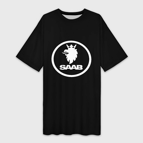 Женская длинная футболка Saab avto logo / 3D-принт – фото 1