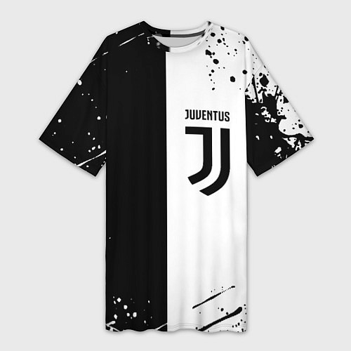 Женская длинная футболка Juventus краски текстура спорт / 3D-принт – фото 1