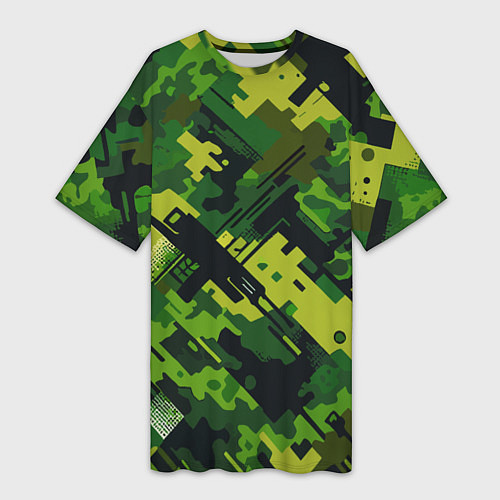 Женская длинная футболка Camouflage - pattern ai art / 3D-принт – фото 1