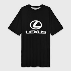 Женская длинная футболка Lexus white logo