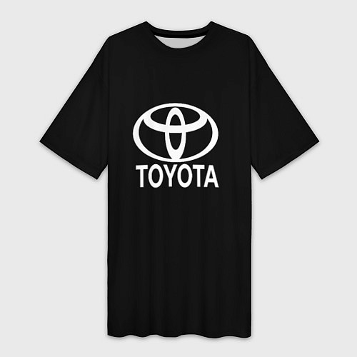 Женская длинная футболка Toyota white logo / 3D-принт – фото 1