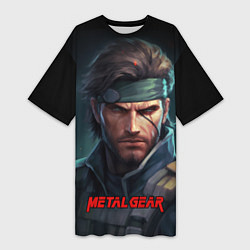 Женская длинная футболка Веном Снейк из игры Metal gear