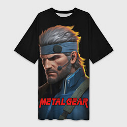 Женская длинная футболка Веном Снейк из игры Metal gear