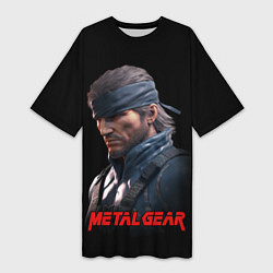 Футболка женская длинная Веном Снейк из игры Metal gear, цвет: 3D-принт