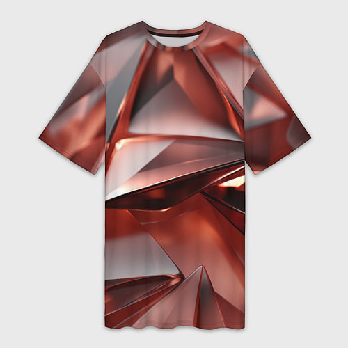 Женская длинная футболка Рубиновые пирамидки / 3D-принт – фото 1