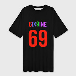 Женская длинная футболка 6ix9ine logo