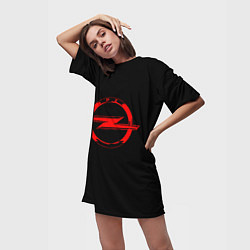 Футболка женская длинная Opel red logo, цвет: 3D-принт — фото 2