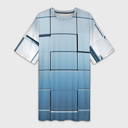 Футболка женская длинная Текстура кубы выпуклые, цвет: 3D-принт