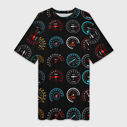 Женская длинная футболка Цветные спидометры