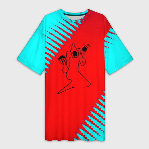 Женская длинная футболка Kizaru abstract rap / 3D-принт – фото 1