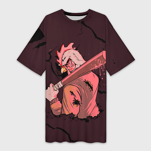 Женская длинная футболка Хотлайн Майами - Джекет / 3D-принт – фото 1