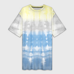 Футболка женская длинная Color stripes: tie-dye, цвет: 3D-принт