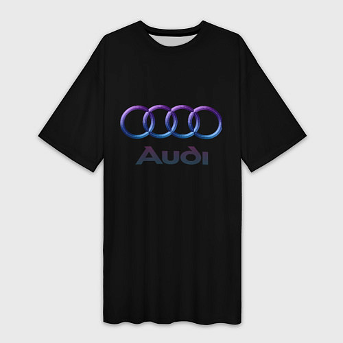 Женская длинная футболка Audi neon logo / 3D-принт – фото 1