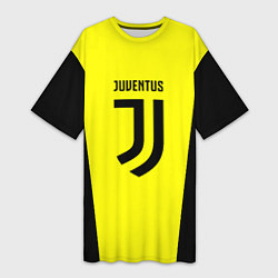 Женская длинная футболка Juventus sport geometry yellow