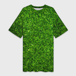 Футболка женская длинная Текстура газона, цвет: 3D-принт
