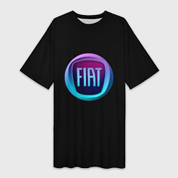 Женская длинная футболка FIAT logo neon