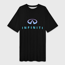 Женская длинная футболка Infiniti logo neon