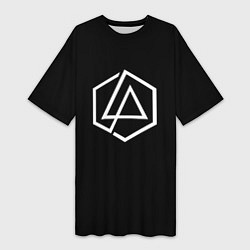 Футболка женская длинная Linkin park logo white, цвет: 3D-принт