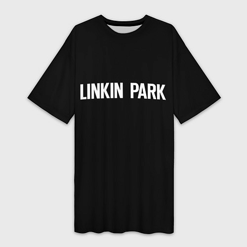 Женская длинная футболка Linkin park rock white / 3D-принт – фото 1