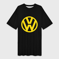 Женская длинная футболка Volkswagen logo yellow