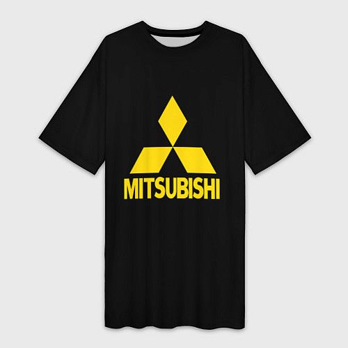 Женская длинная футболка Mitsubishi logo yelow / 3D-принт – фото 1