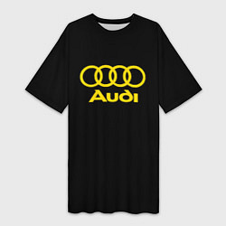 Женская длинная футболка Audi logo yellow