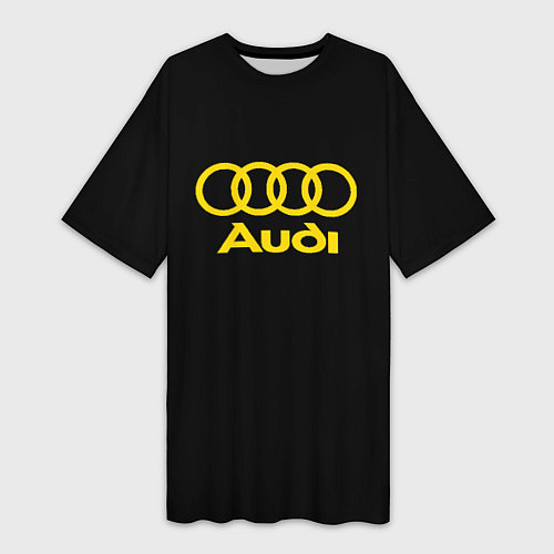 Женская длинная футболка Audi logo yellow / 3D-принт – фото 1