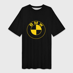 Женская длинная футболка BMW logo yellow