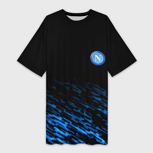 Женская длинная футболка Napoli fc club texture / 3D-принт – фото 1