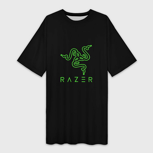 Женская длинная футболка Razer logo brend / 3D-принт – фото 1